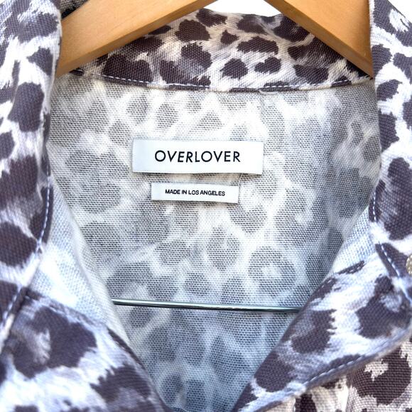 Overlover Hope Canvas Jumpsuit Boilersuit Lilac Leopard Medium Revolve - Picture 7 of 12